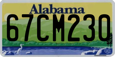 AL license plate 67CM230