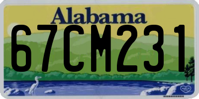 AL license plate 67CM231