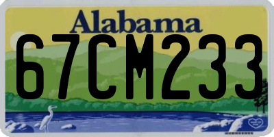 AL license plate 67CM233