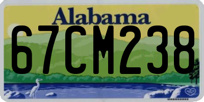 AL license plate 67CM238