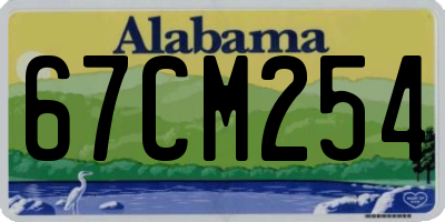 AL license plate 67CM254