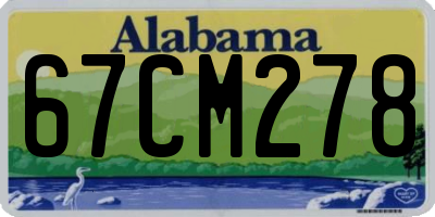 AL license plate 67CM278