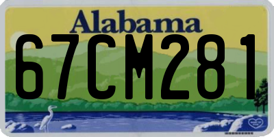 AL license plate 67CM281