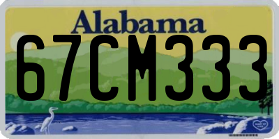 AL license plate 67CM333