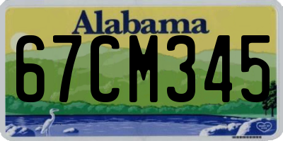 AL license plate 67CM345