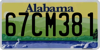 AL license plate 67CM381