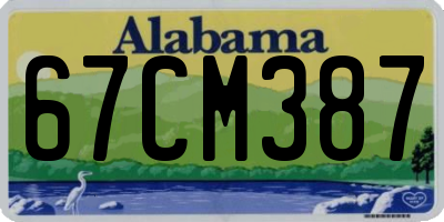 AL license plate 67CM387