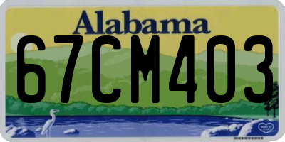 AL license plate 67CM403