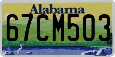 AL license plate 67CM503