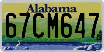 AL license plate 67CM647