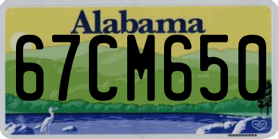 AL license plate 67CM650