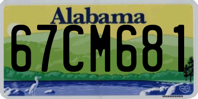 AL license plate 67CM681