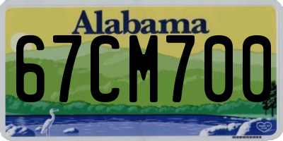 AL license plate 67CM700