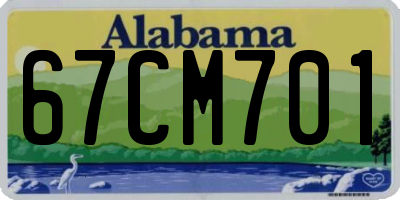 AL license plate 67CM701