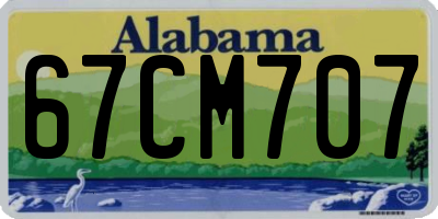 AL license plate 67CM707