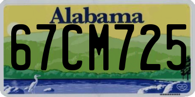 AL license plate 67CM725