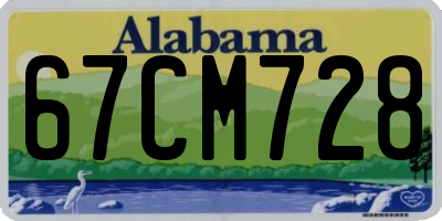 AL license plate 67CM728