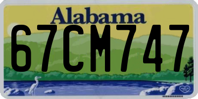 AL license plate 67CM747