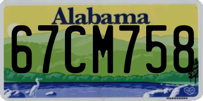 AL license plate 67CM758