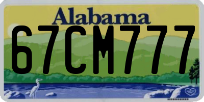 AL license plate 67CM777