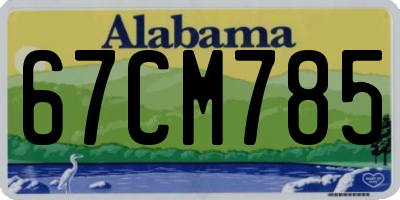 AL license plate 67CM785