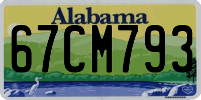 AL license plate 67CM793