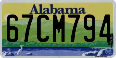 AL license plate 67CM794