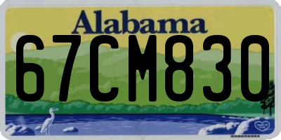 AL license plate 67CM830