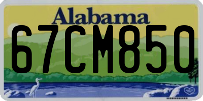 AL license plate 67CM850