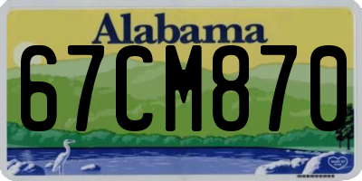 AL license plate 67CM870