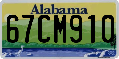 AL license plate 67CM910