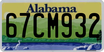 AL license plate 67CM932