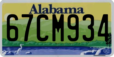 AL license plate 67CM934