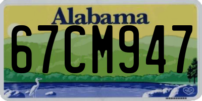 AL license plate 67CM947