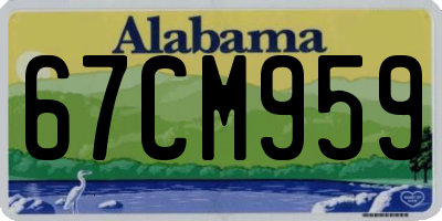 AL license plate 67CM959