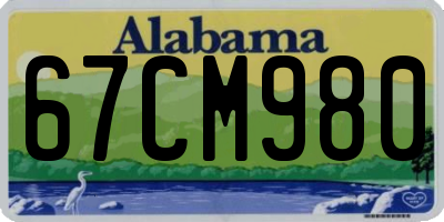AL license plate 67CM980