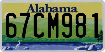 AL license plate 67CM981