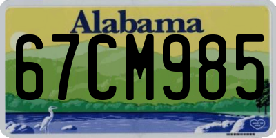 AL license plate 67CM985