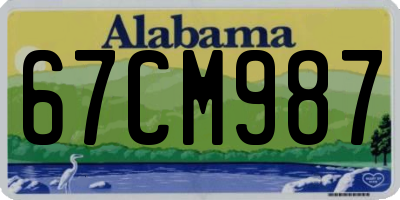 AL license plate 67CM987