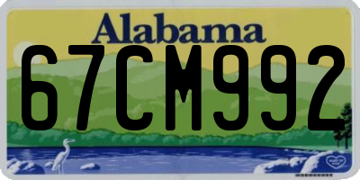 AL license plate 67CM992