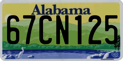 AL license plate 67CN125