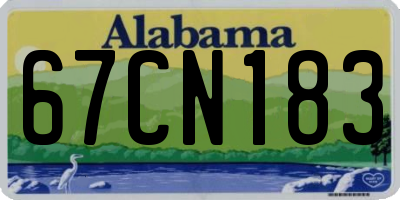 AL license plate 67CN183