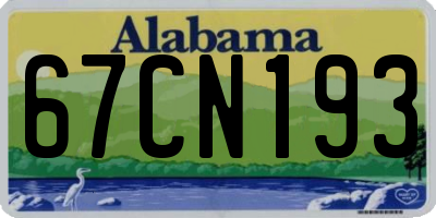 AL license plate 67CN193
