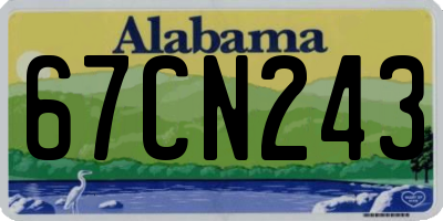 AL license plate 67CN243