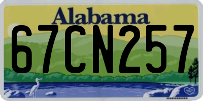 AL license plate 67CN257