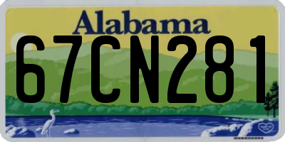 AL license plate 67CN281