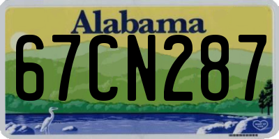 AL license plate 67CN287
