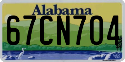 AL license plate 67CN704
