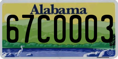 AL license plate 67CO003