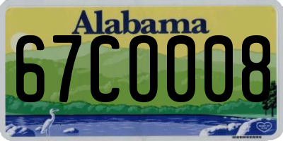 AL license plate 67CO008